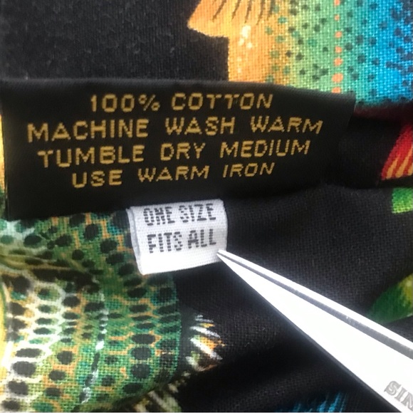 Vintage Colorful Fish Pattern Cotton Reversible Bomber Jacket - One Size - Picture 6 of 6